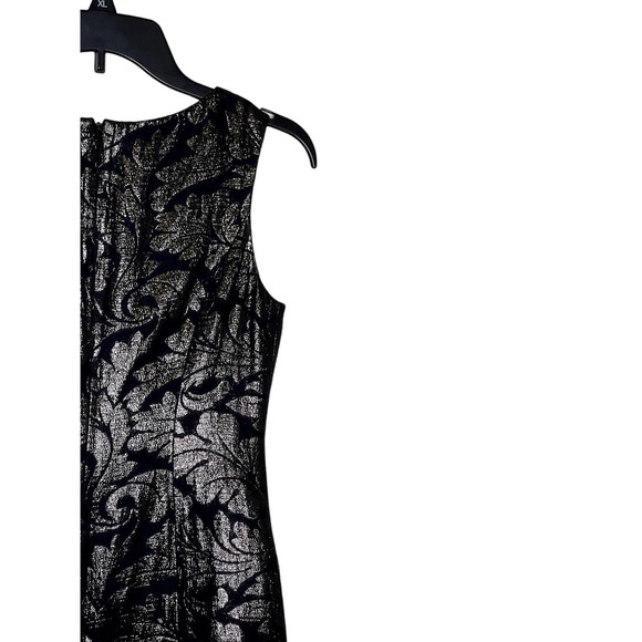 Tibi Women Sheath Dress Shiny Metallic Jaqcuard Sleeveless Back Zip Black Sz. 2‎ - Picture 8 of 10